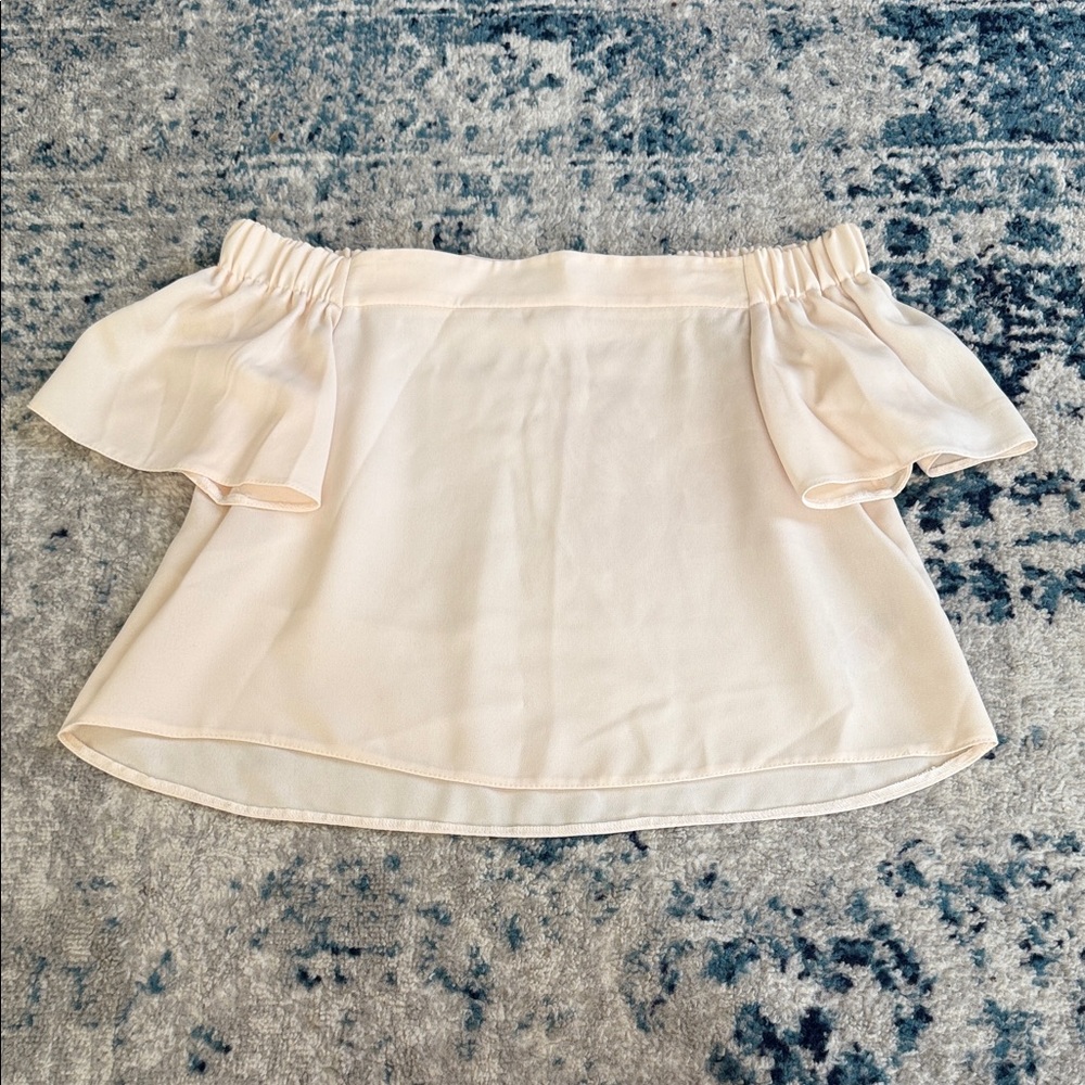 Topshop Off-Shoulder Blouse in Soft Cream